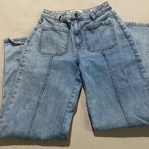 Cotton On Blue Flare Wide Leg Jeans